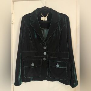 Joie Dark Green Velvet Blazer
